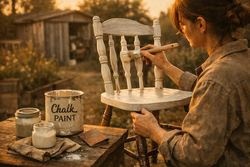 KI-generiertes Bild: old chair painting chalk paint DIY