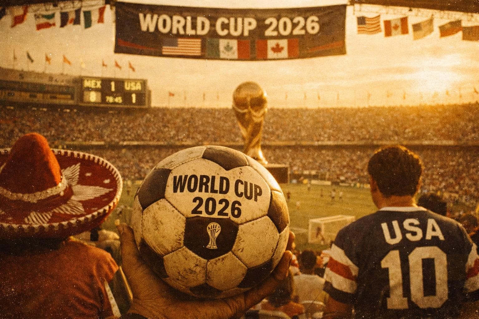 KI-generiertes Bild: football world cup 2026 retro vintage – Fußball WM 2026