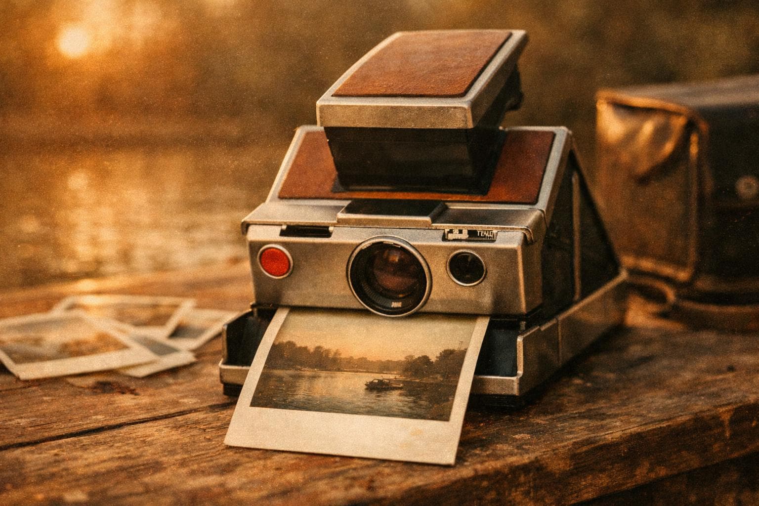 KI-generiertes Bild: vintage polaroid camera instant photo – Polaroid Kamera